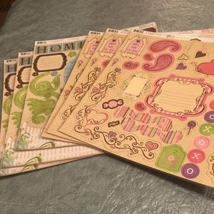 BoBunny 12”Chipboard 6 Pc Welcome Home Smooch-able